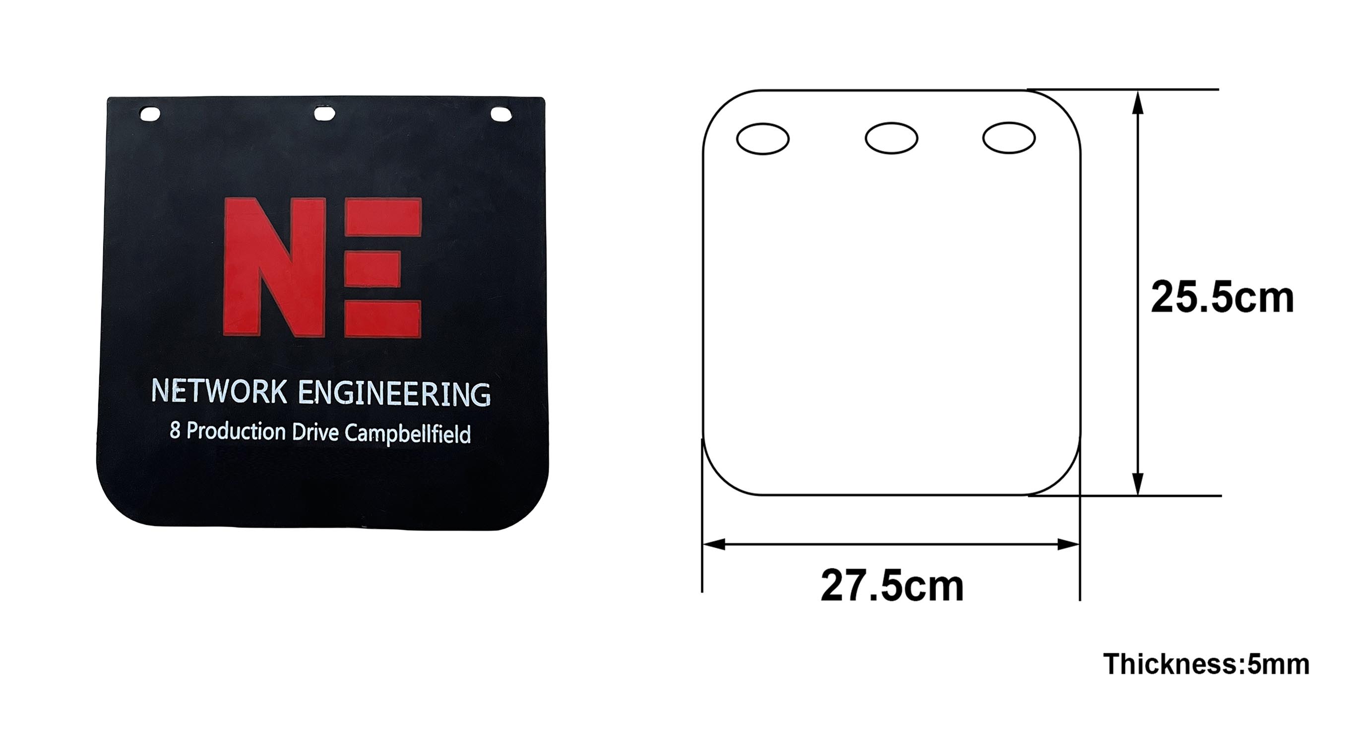 EPDM fender dimensions